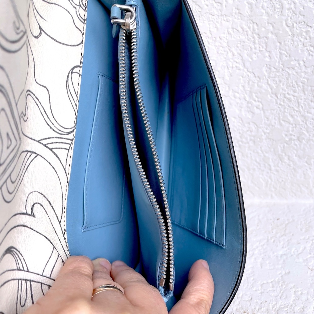 Prada Signature X James Jean Rabbit Print Leather Wallet on Chain Crossbody Bag - Picture 10 of 12